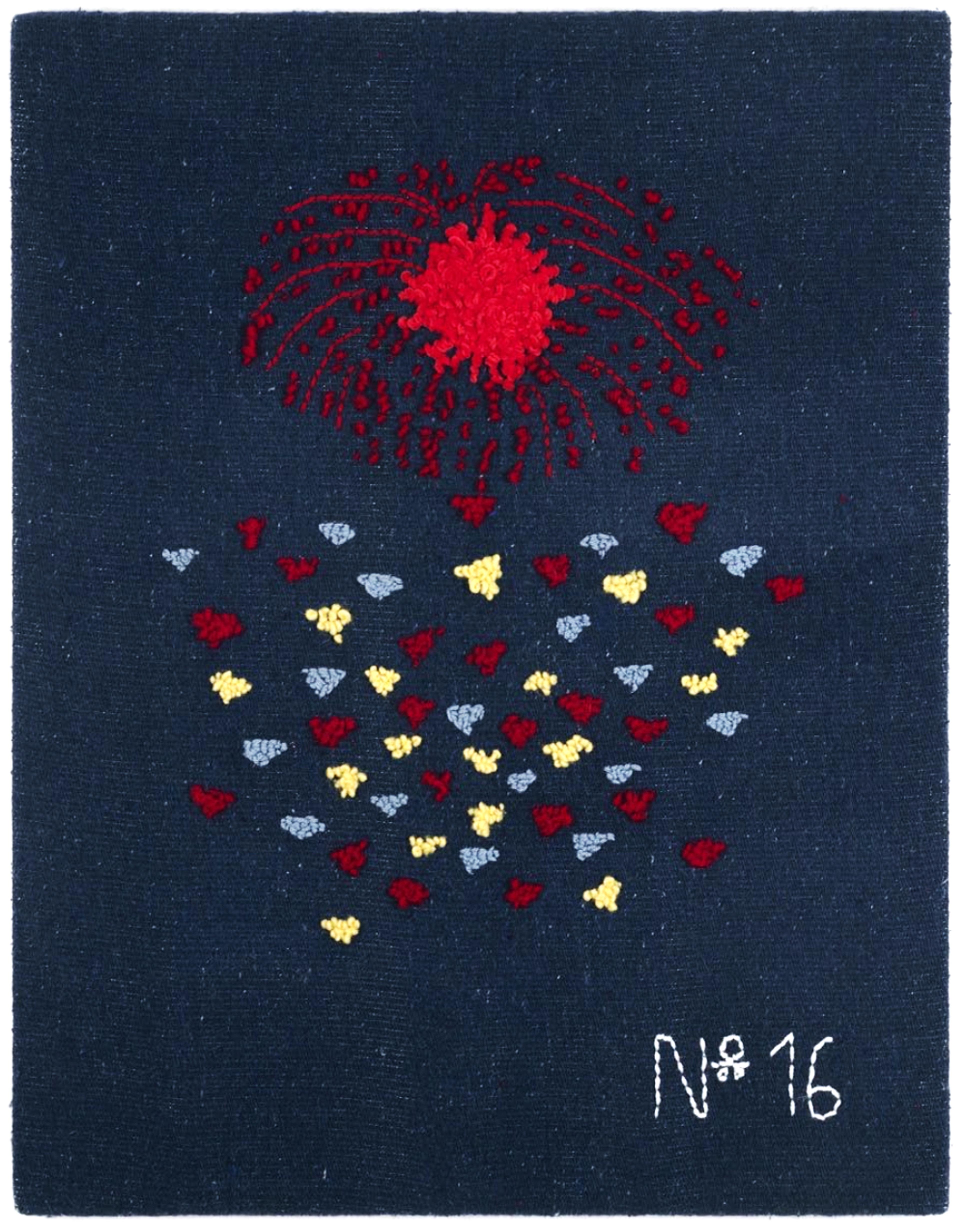 Hanabi No. 16, Contemporary Art, Textile Art, 21st Century - Mixed Media Art di Marta Moreno