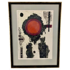 Vintage Marta Palau Mid-Century Print titled "Tonatiuh"
