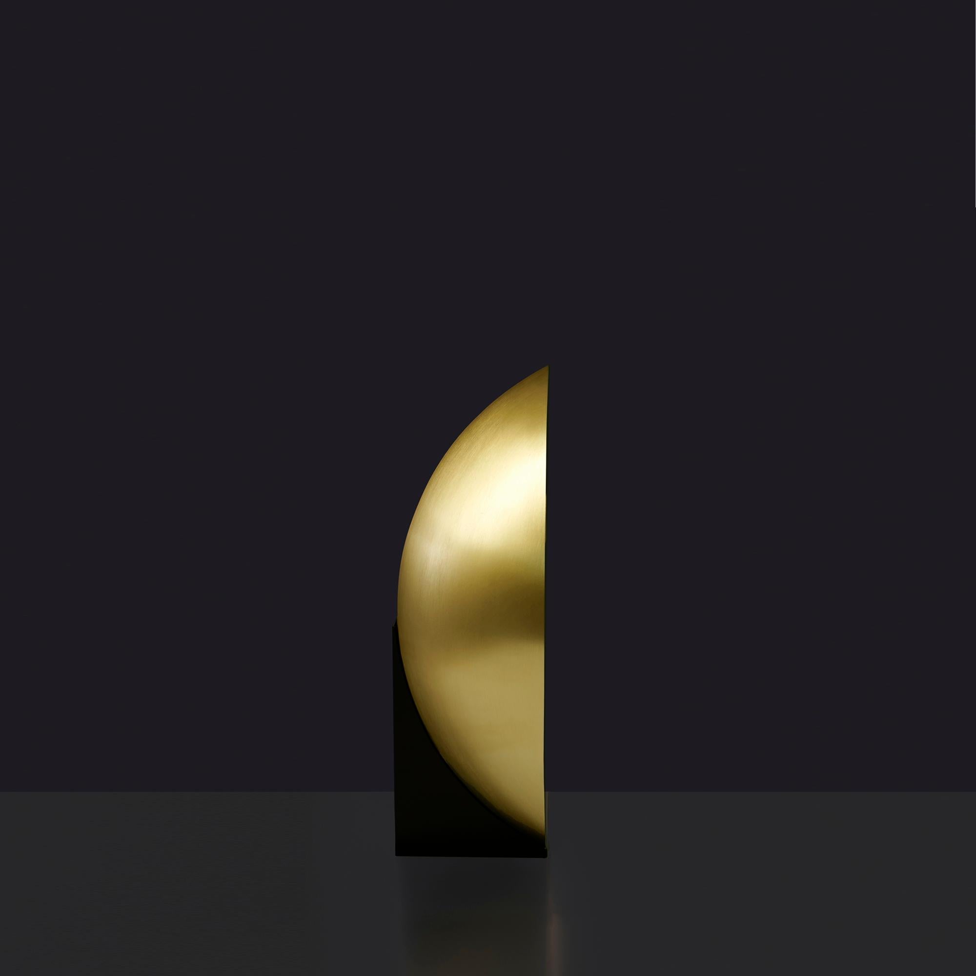 Mid-Century Modern Marta Perla Small Table Lamp 'Siro' Satin Gold by Oluce For Sale