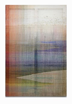 Awakening I -   Handwoven Landscape Painting, Modern Painted and Woven Artwork