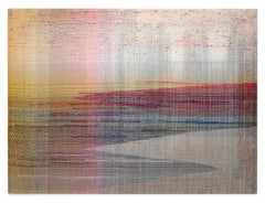 Awakening III -   Handwoven Landscape Painting, Modern Painted and Woven Artwork