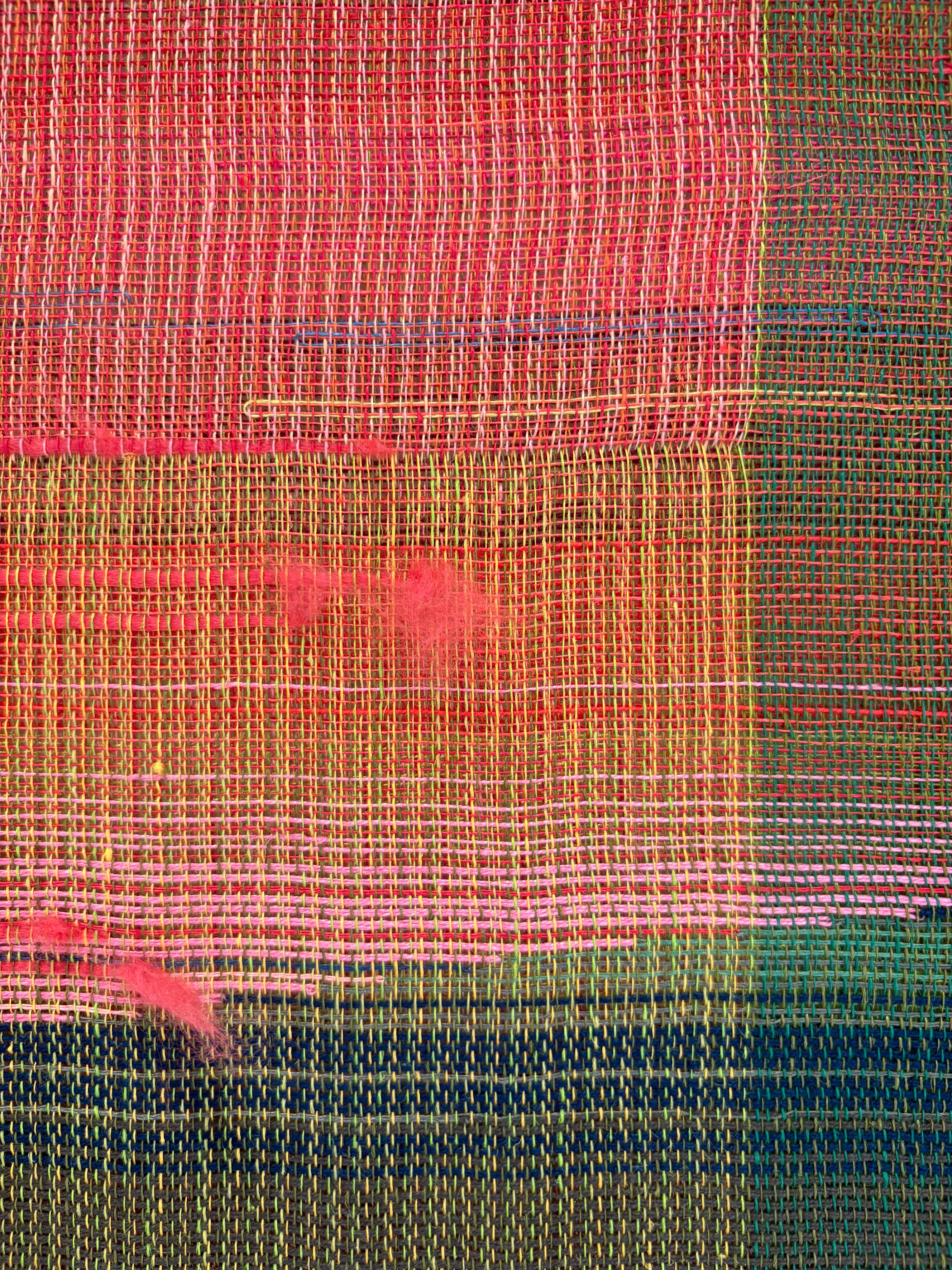 Between the Landscape and Geometry I - Modern Woven and Painted Abstract Artwork For Sale 1