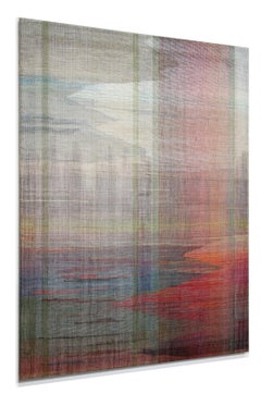 "Fall", Handwoven Painting - Landscape, Contemporary Painted and Woven Artwork