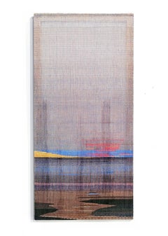 Used Horizon, Cabo Sardão - Abstract Landscape, Contemporary Painted and Woven Artwork