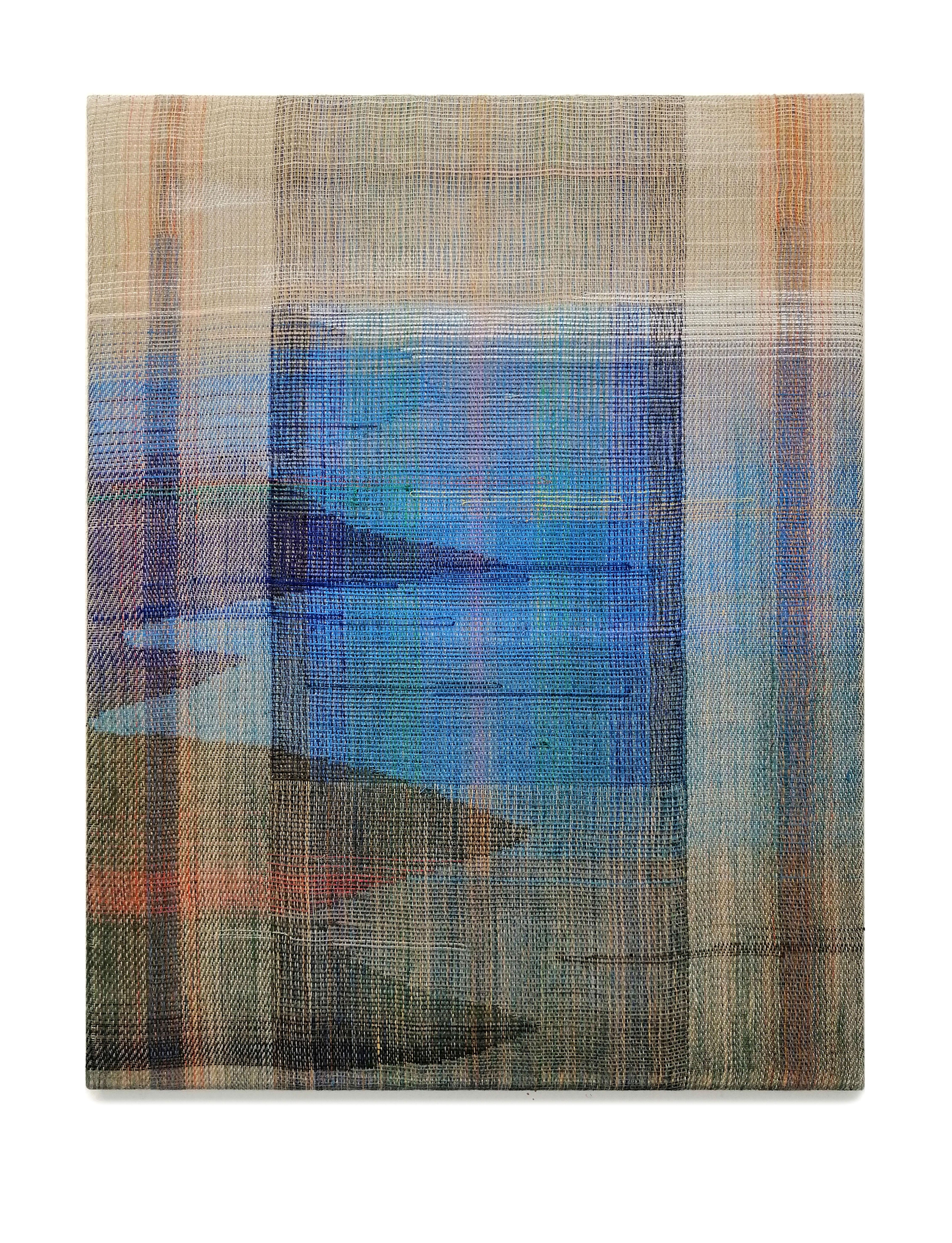 Marta Pokojowczyk Landscape Painting - In Between Words 2 - Abstract Landscape, Contemporary Woven and Painted Artwork