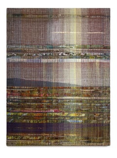 Mirror of the Clear Water - Contemporary Woven and Painted Abstract Artwork