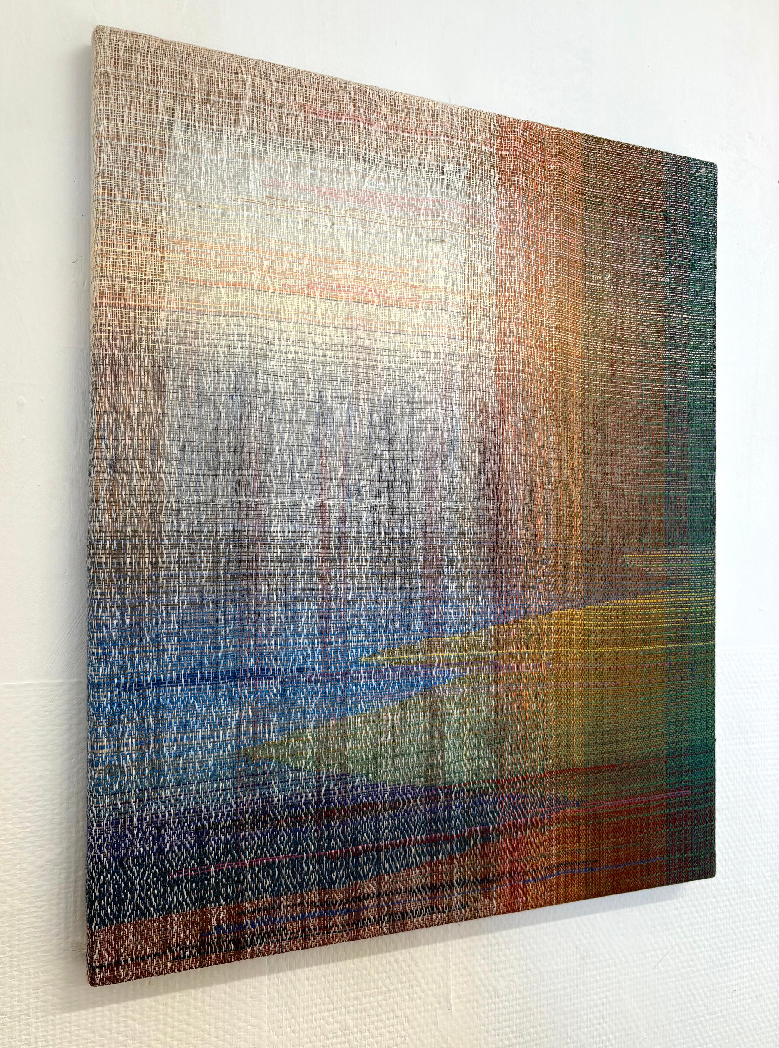 The Heat – Handgewebt  Abstrakte Landschaft, Zeitgenössische gewebte und gemalte Kunstwerke – Painting von Marta Pokojowczyk