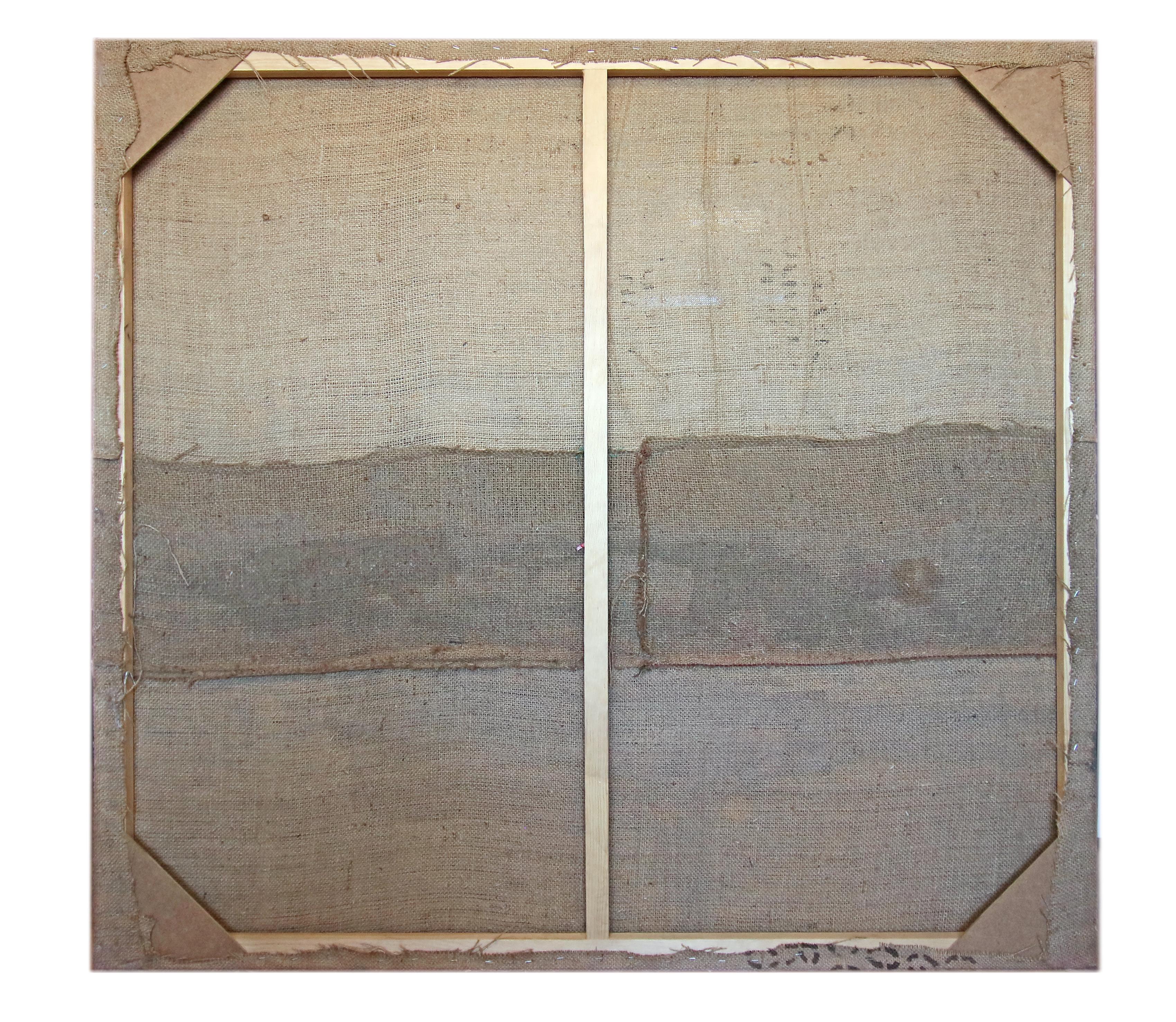 THE WAY 5 - Pittura a tecnica mista su tela di iuta,  Opera d'arte astratta, grande formato 3