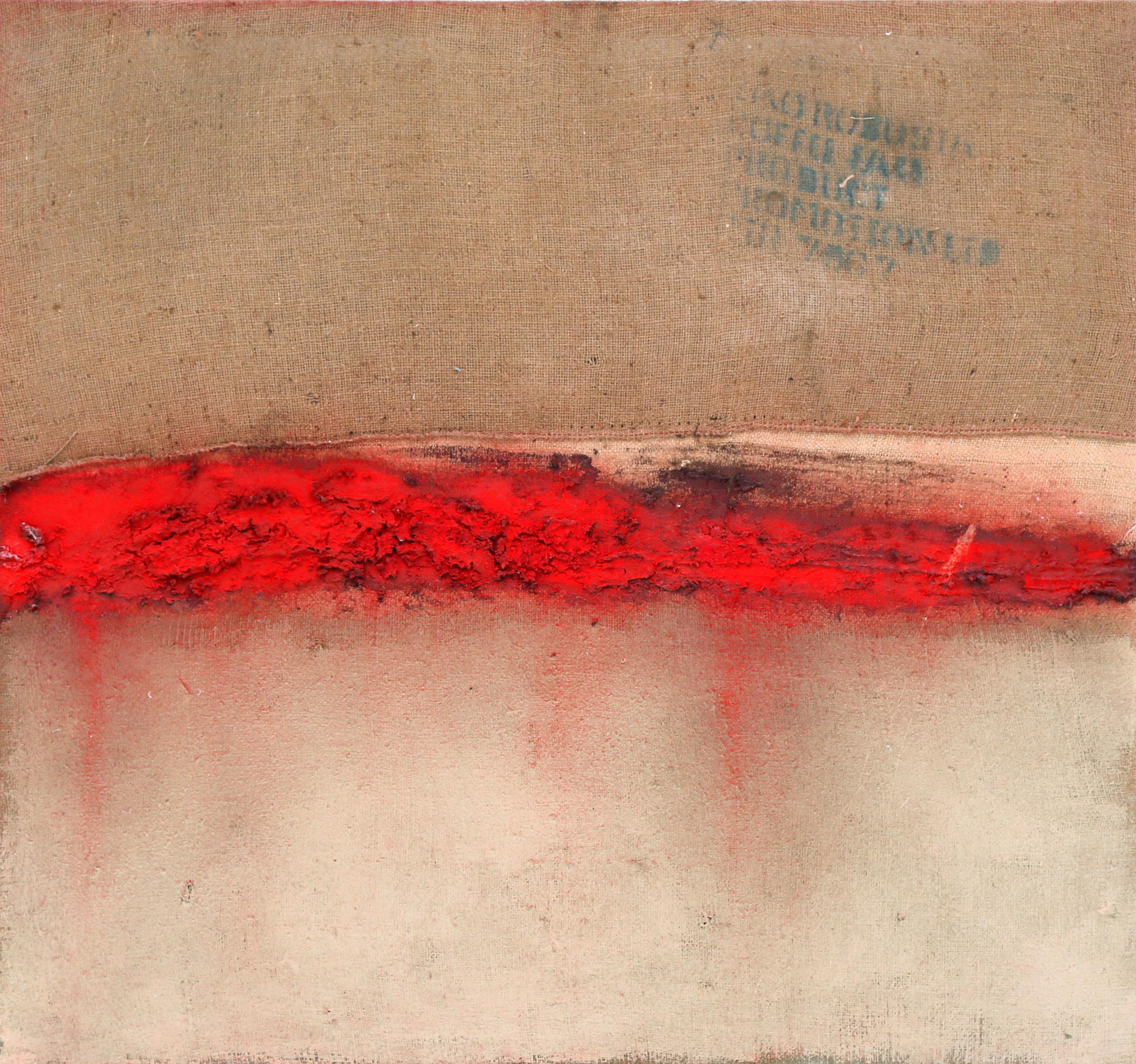 THE WAY 6 - Pittura a tecnica mista su tela di iuta,  Opera d'arte astratta, grande formato