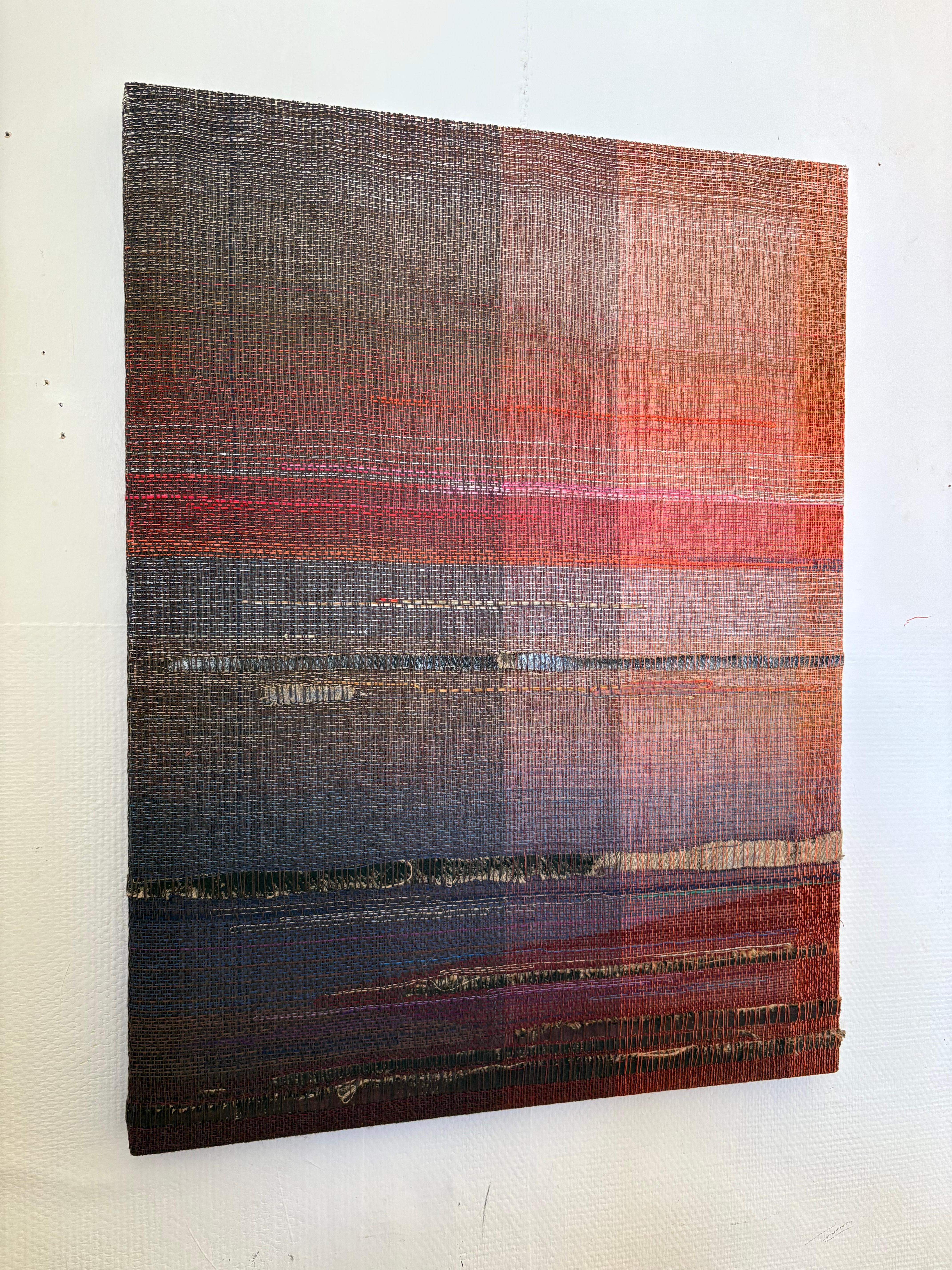 The Weight of Warmth - Zeitgenössisches gewebtes und gemaltes abstraktes Kunstwerk – Painting von Marta Pokojowczyk