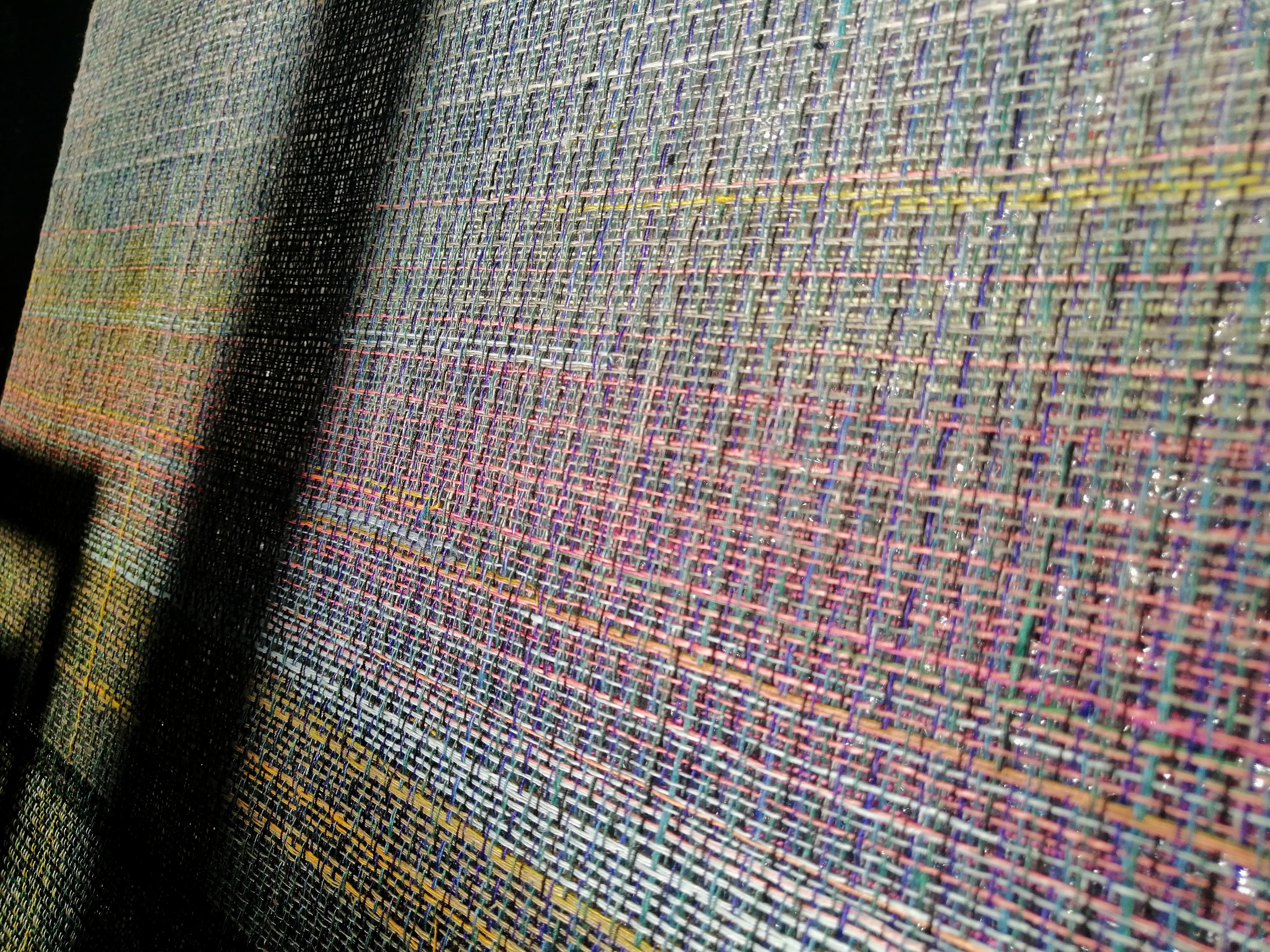 Untitled 1 - Handwoven Landscape Painting, Wowen and Painted Artwork For Sale 2