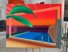 Una serata. Pittura acrilica, Pop art, Colori vibranti, Artista polacco