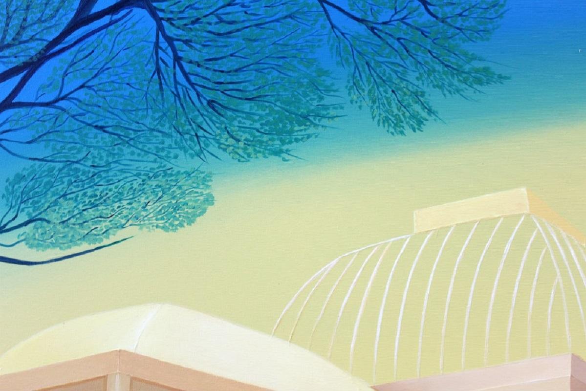 Renacimiento - Pintura acrílica contemporánea, Arte pop, Colores vivos, Arquitectura - Figurative Painting Beige de Marta Rynkiewicz