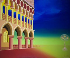 San Marco Square. 21st Century, Figurative Acrylic Painting, Pop art, Surrealist