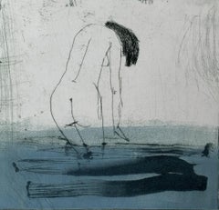 In water 1 - Contemporary Figurative Drypoint Etching Print, Female nude