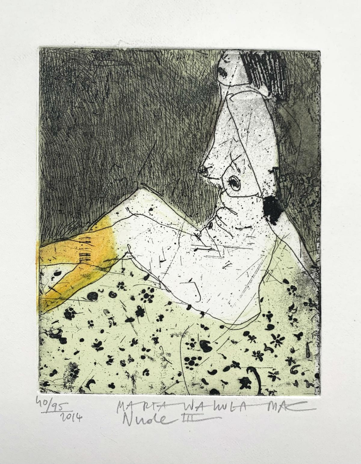 Nude 3 - 21 Jahrhundert, Zeitgenössischer figurativer Radierungsdruck, weiblicher Akt – Print von Marta Wakula-Mac