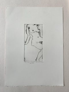 Nude - Contemporary Figurative Etching Print, Female artist, Polish art