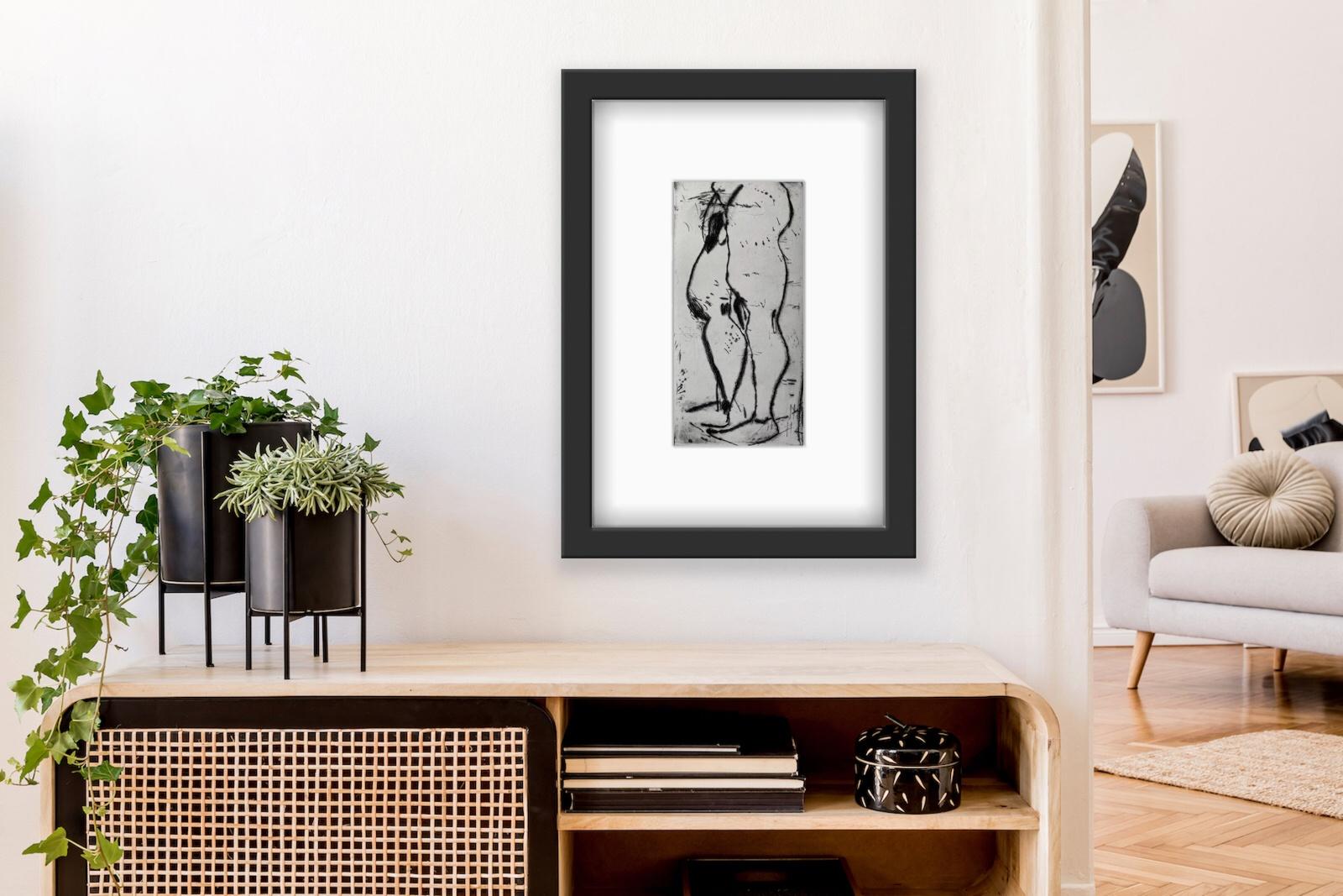 Nude - Contemporary Figurative Etching Print, Female artist, Polish art For Sale 1