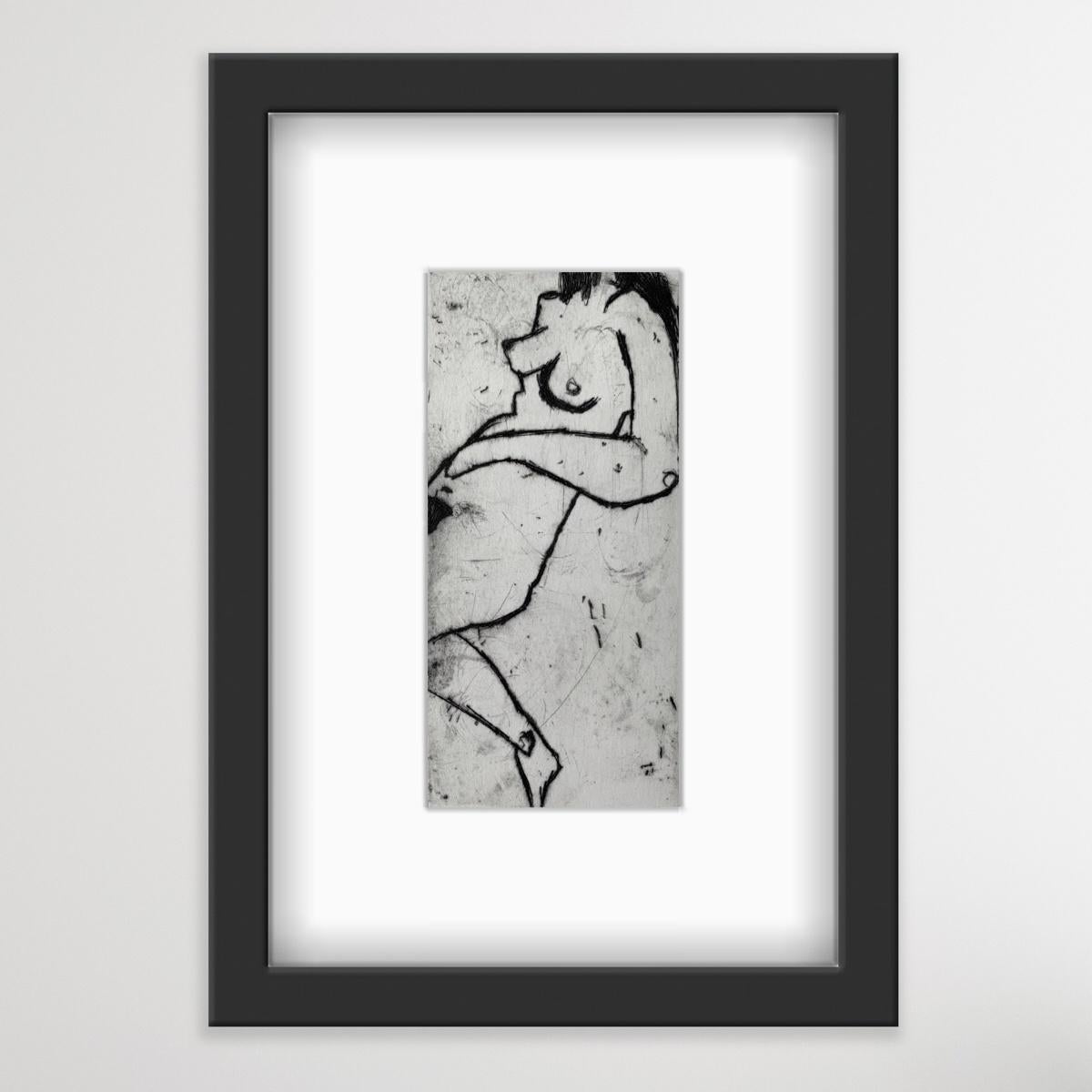 Nude - Zeitgenössischer figurativer Radierungsdruck, weibliche Künstlerin, polnische Kunst im Angebot 1