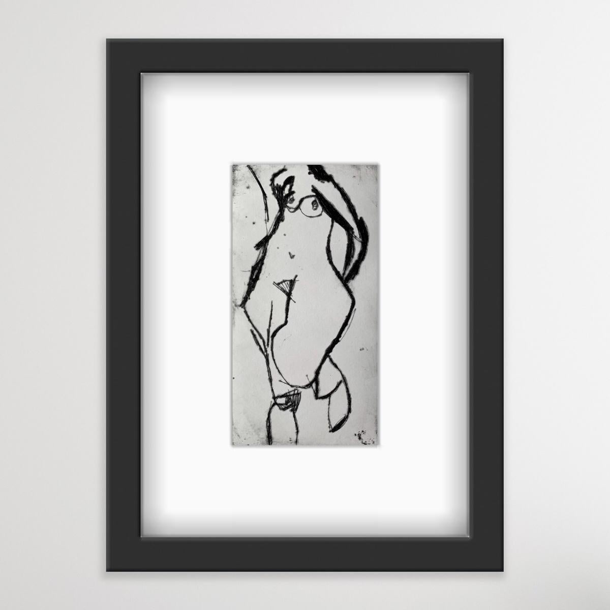 Nude - Contemporary Figurative Etching Print, Female artist, Polish art For Sale 2