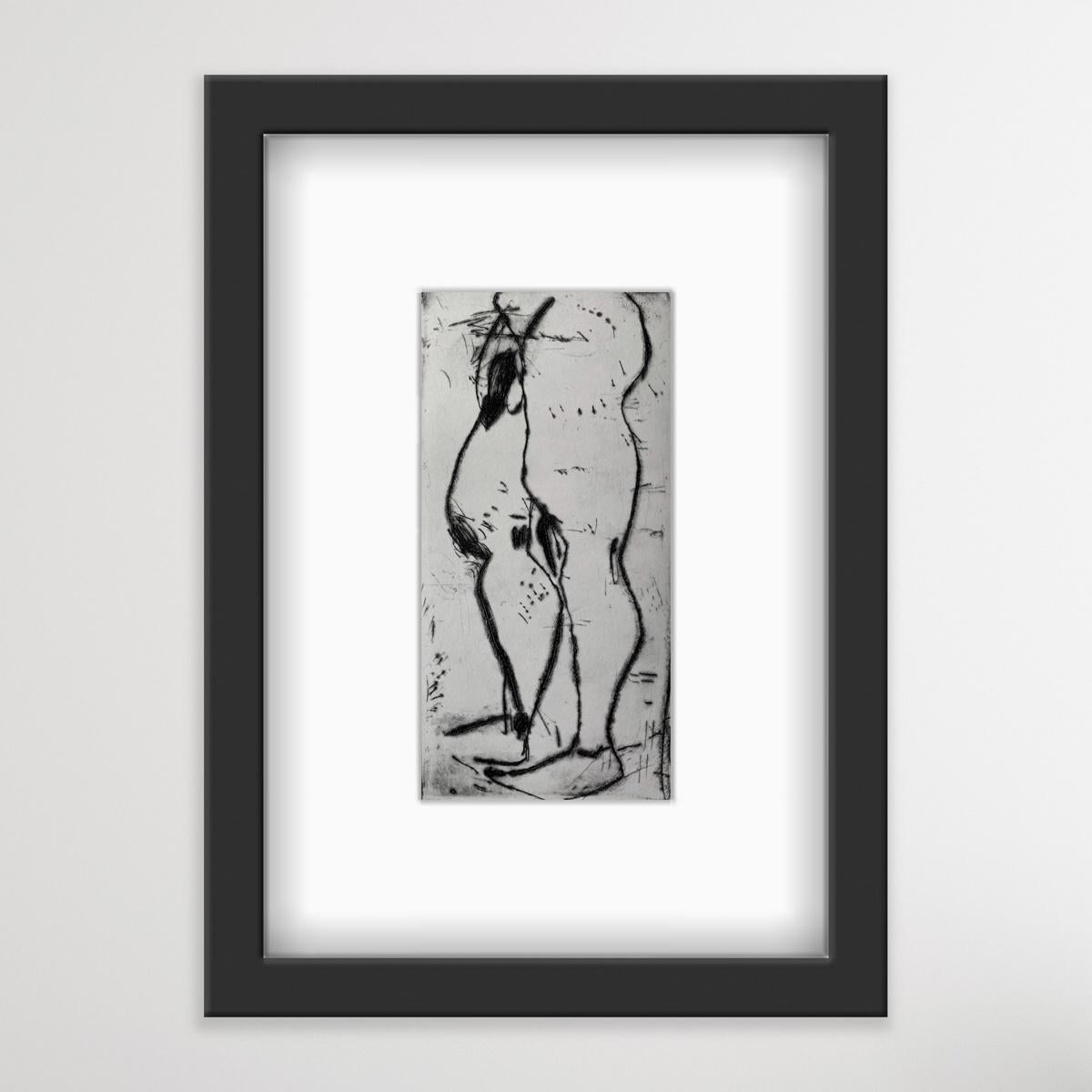 Nude - Contemporary Figurative Etching Print, Female artist, Polish art For Sale 2