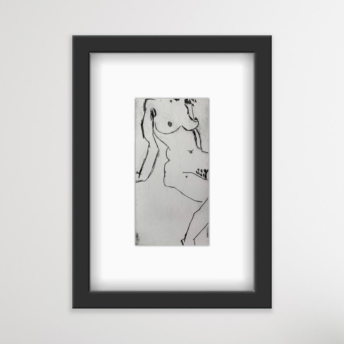 Nude - Zeitgenössischer figurativer Radierungsdruck, weibliche Künstlerin, polnische Kunst im Angebot 1