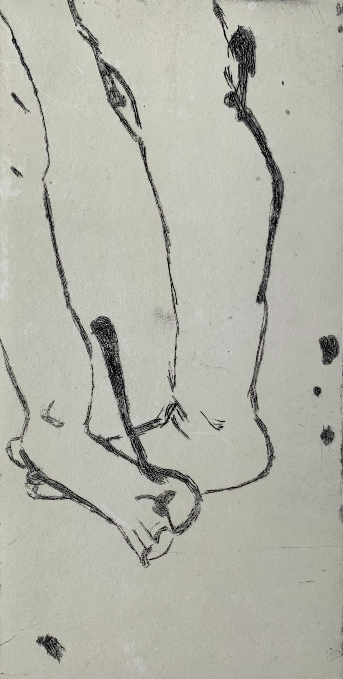 Nude Print de Marta Wakula-Mac - Desnudo - Grabado al aguafuerte figurativo contemporáneo, Artista femenina, Arte polaco