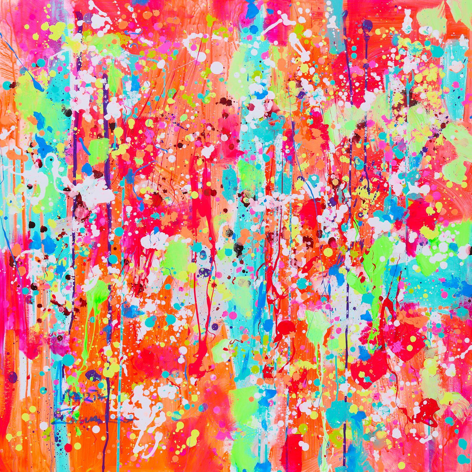 Marta Zawadzka Abstract Painting - Colorful life, Painting, Acrylic on Canvas