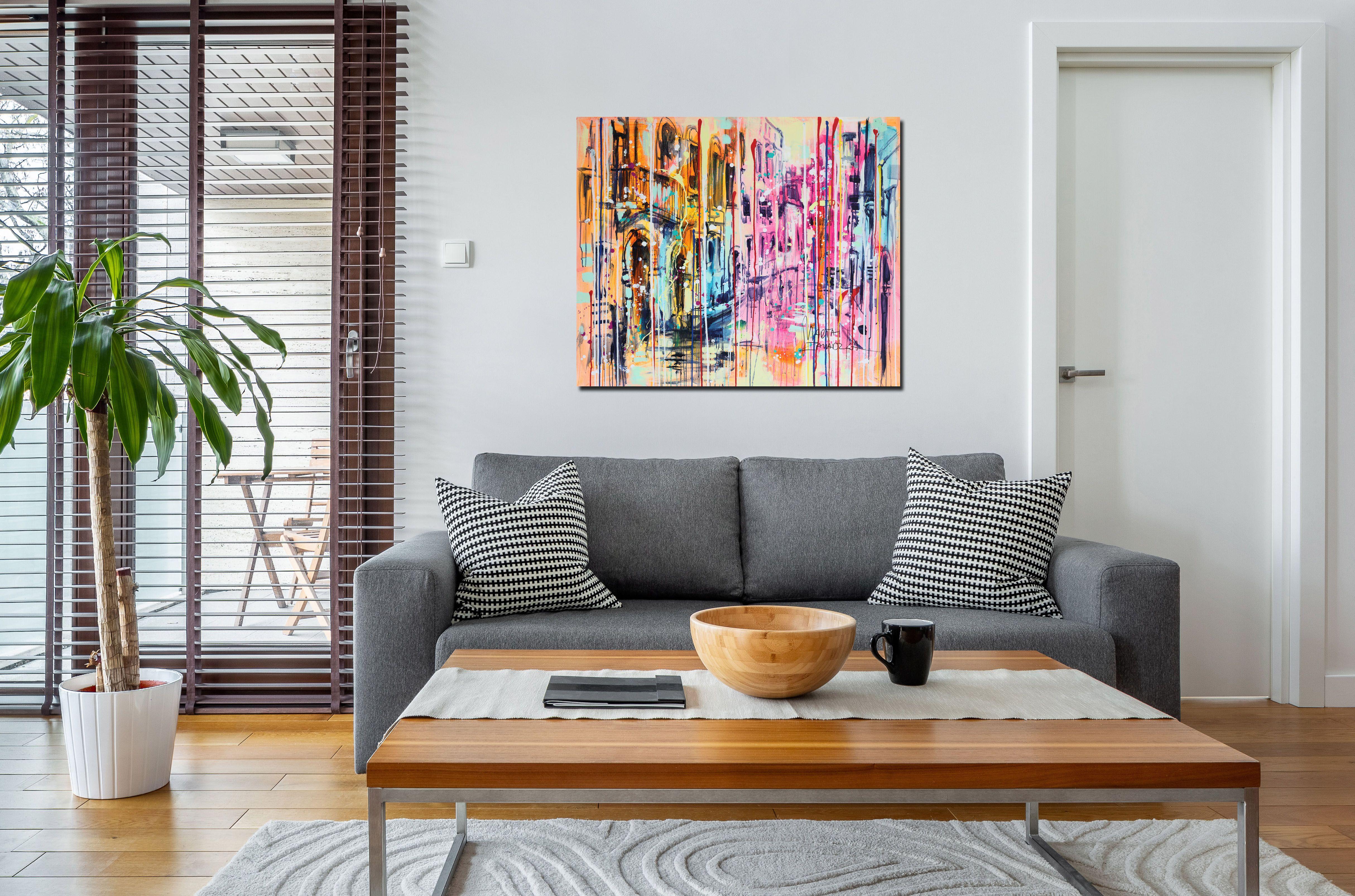 Ricordi, Pittura, Acrilico su tela - Abstract Painting Beige di Marta Zawadzka