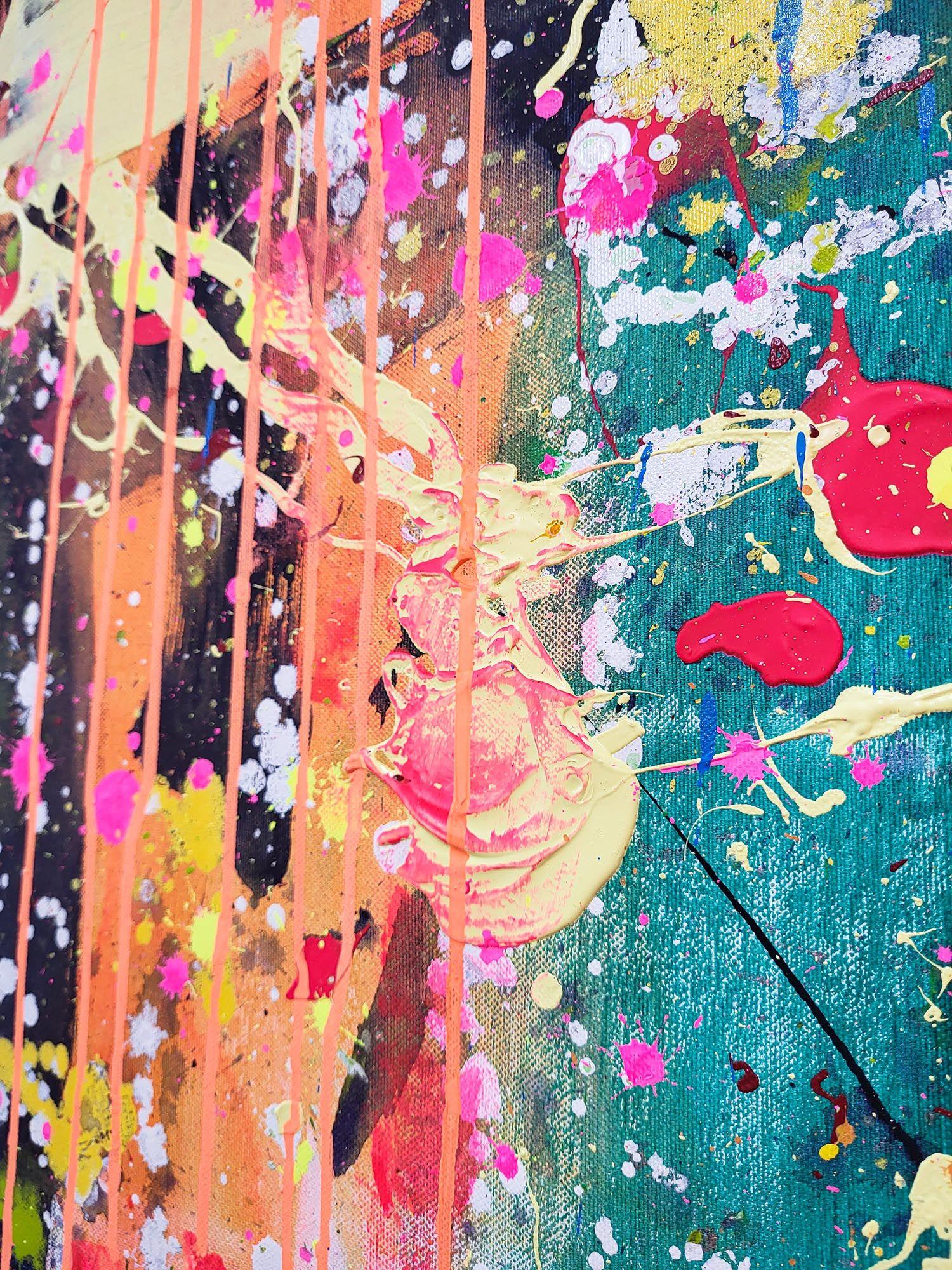 No.8, Pittura, Acrilico su tela - Abstract Painting Rosa di Marta Zawadzka
