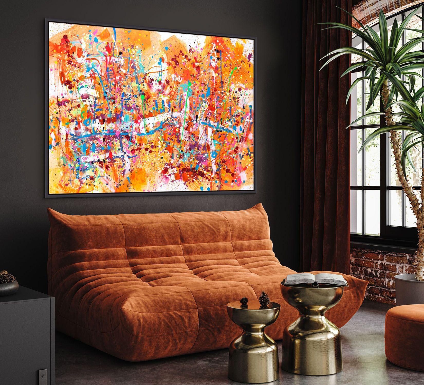Orange flowers, Painting, Acrylic on Canvas 1