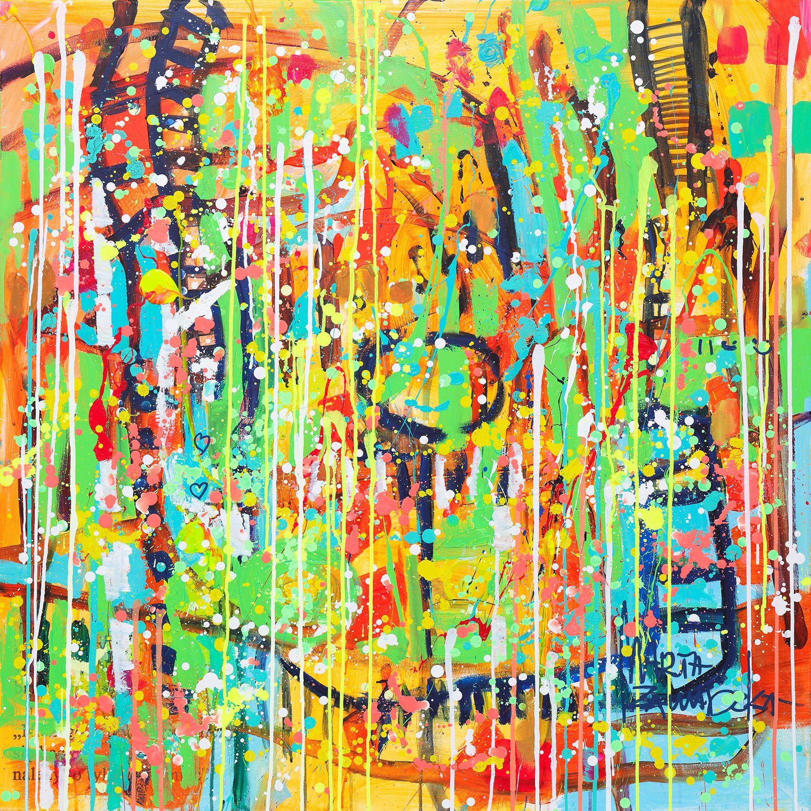 Marta Zawadzka Abstract Painting - Playground, Painting, Acrylic on Canvas