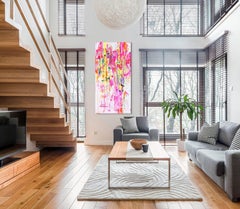 Peinture, acrylique sur toile, fleurs de printemps