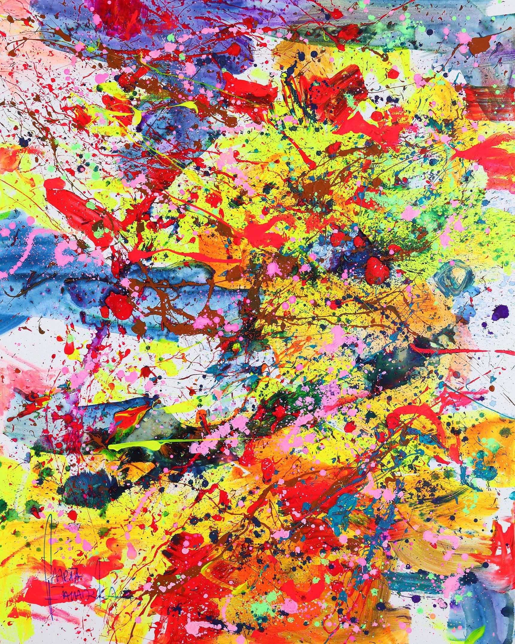 Abstract Painting di Marta Zawadzka - Sole, Pittura, Acrilico su tela