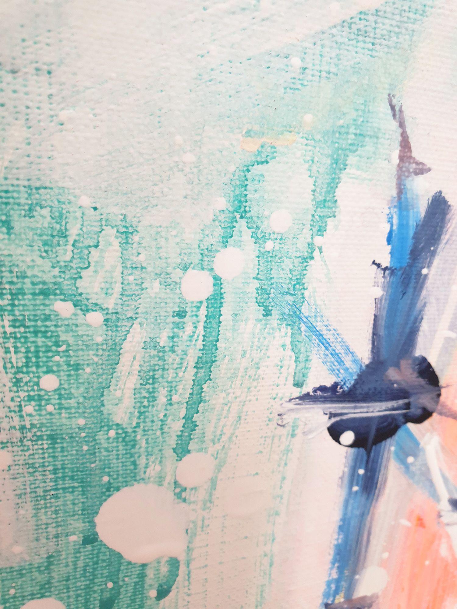 Melodia bianca, Pittura, Acrilico su tela - Abstract Painting Bianco di Marta Zawadzka