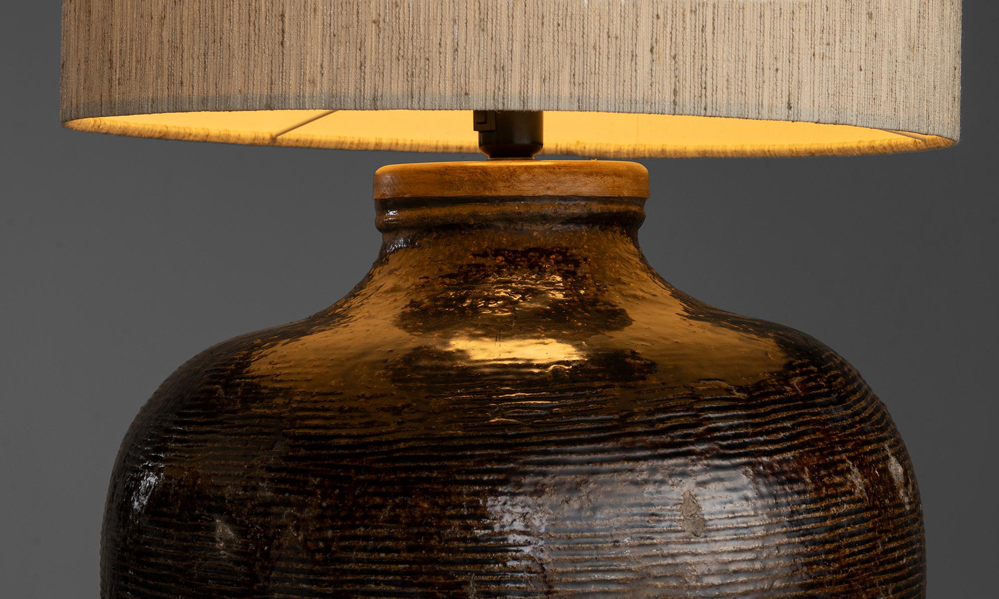 English Martaban Jar Lamps, England circa 1890