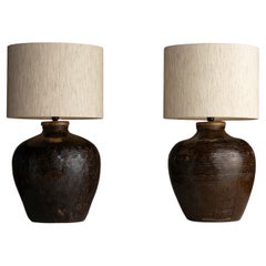 Martaban Jar Lamps, England circa 1890
