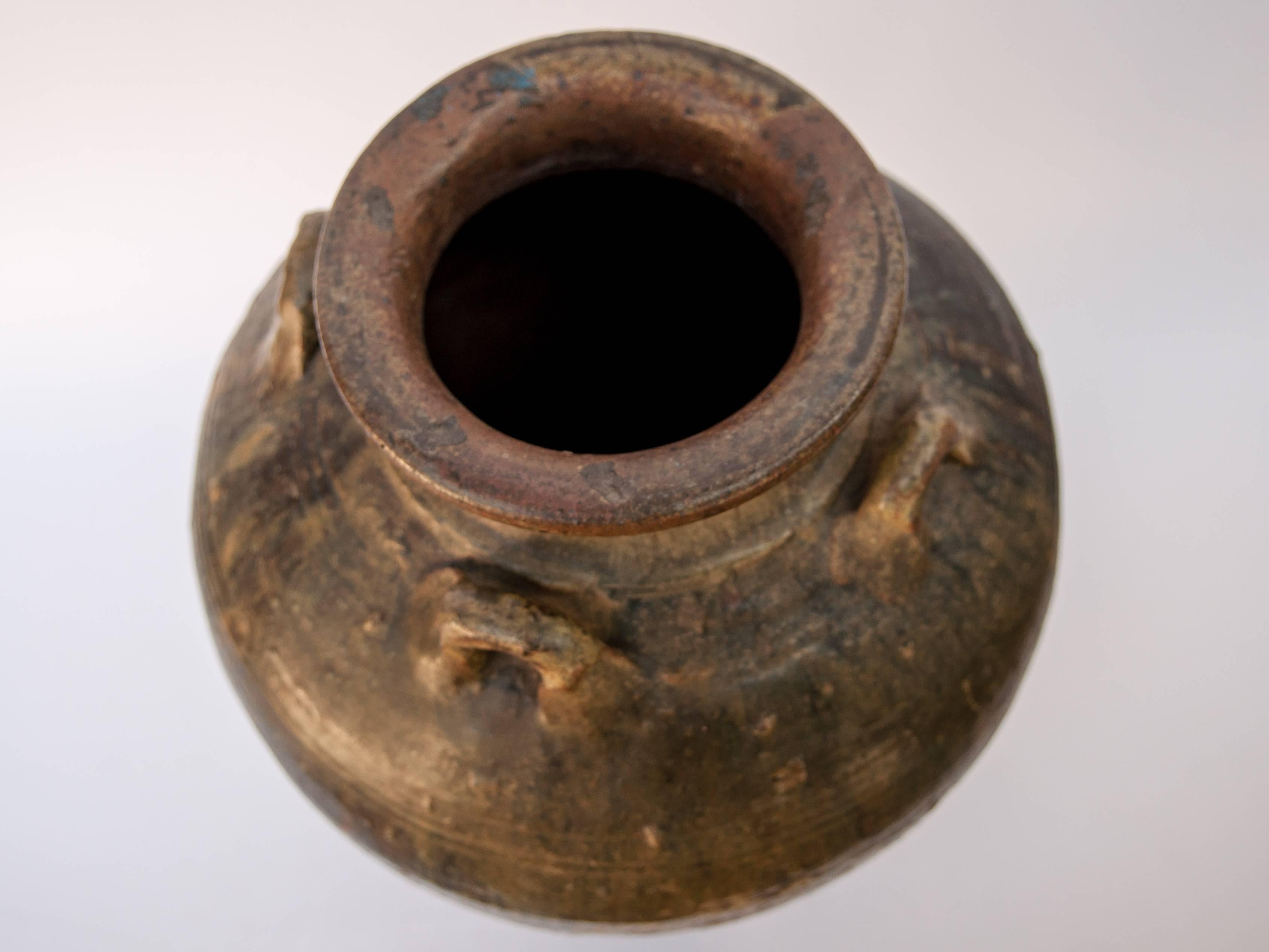 Martaban Ware Steinzeug Vorratsgefäß:: laufende Glasur:: Ming-Dynastie:: gefunden in Laos 8