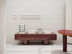 Marte-2 Red Wine Gloss finish Low Sideboard