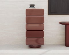 Marte D5 Red Wine High Drawers Unit