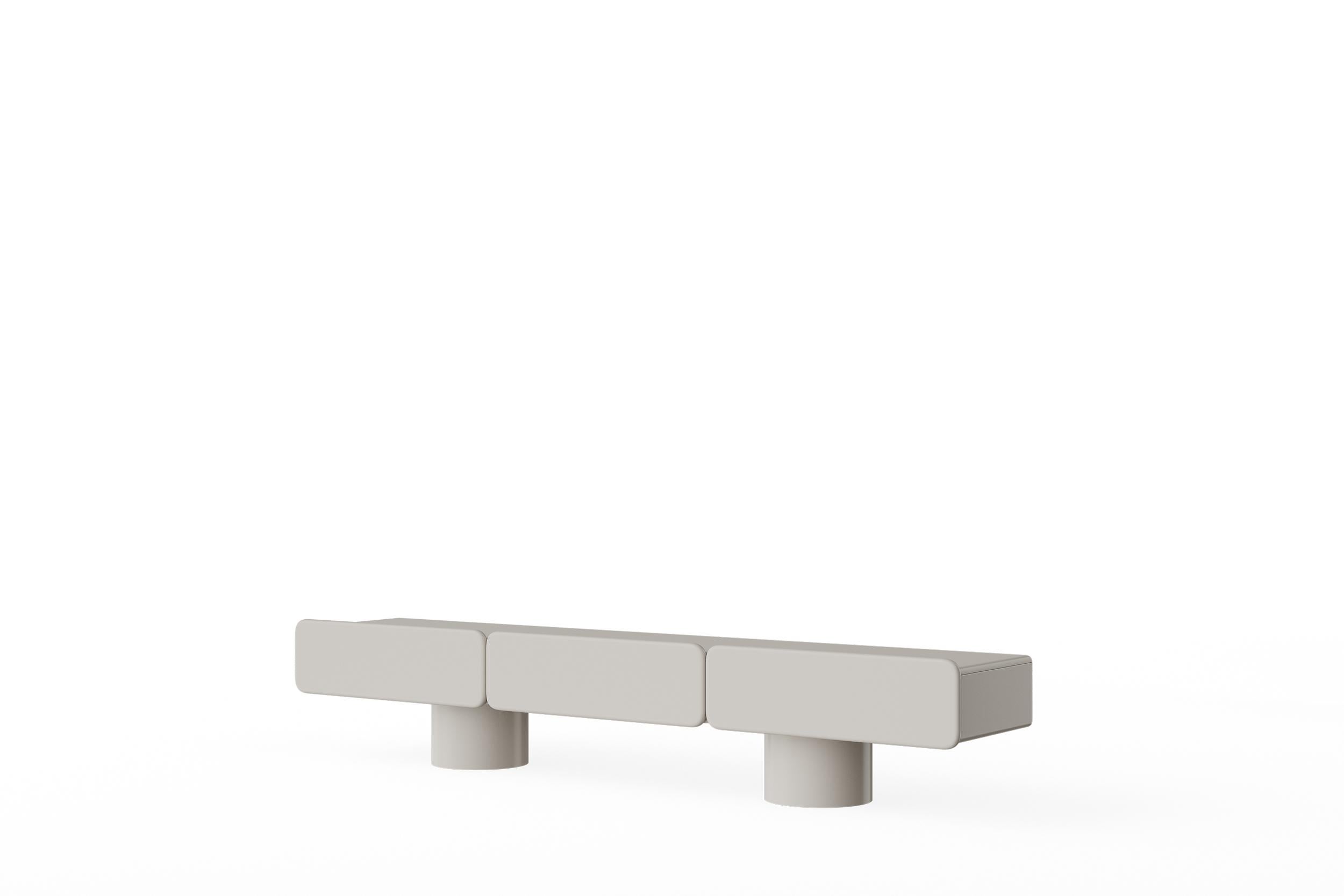 Italian Marte2, Low Sideboard with Two Drawers with Cylinder Legs by Ultramobili For Sale
