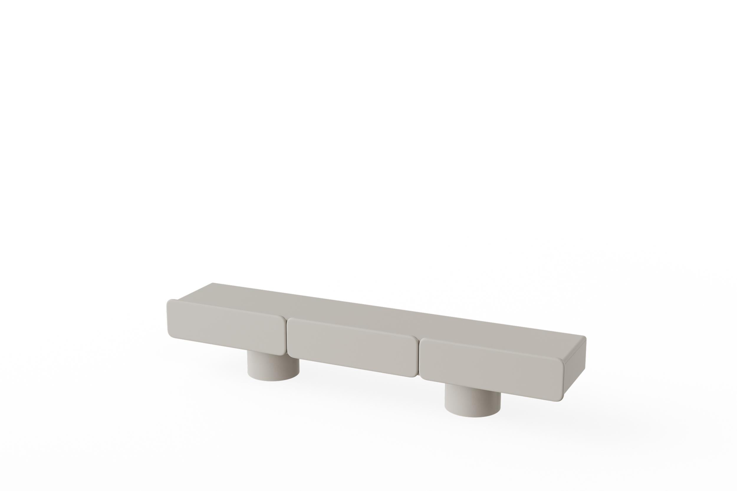 Contemporary Marte2, Low Sideboard with Two Drawers with Cylinder Legs by Ultramobili For Sale