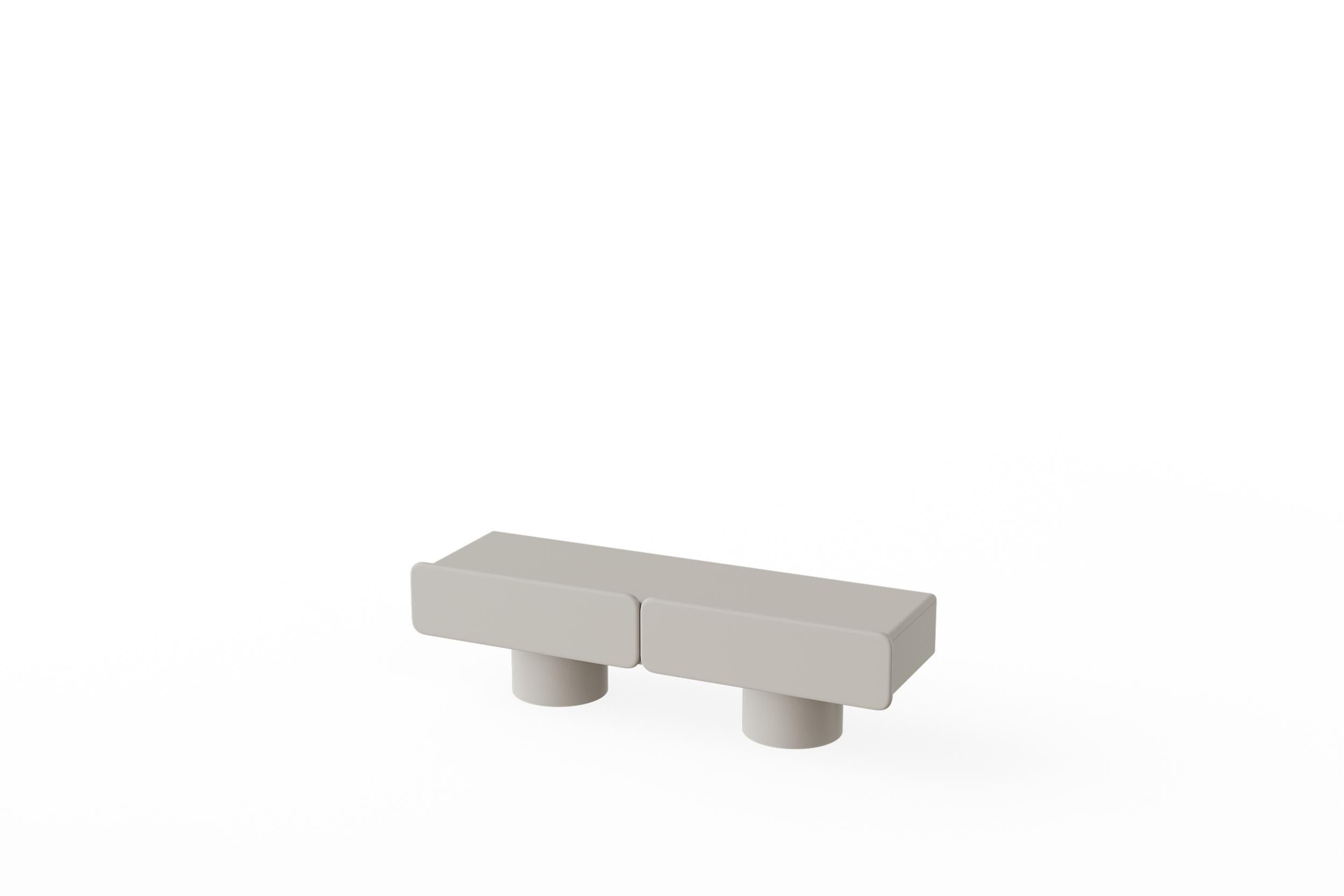 Marte2, Low Sideboard with Two Drawers with Cylinder Legs by Ultramobili For Sale 2