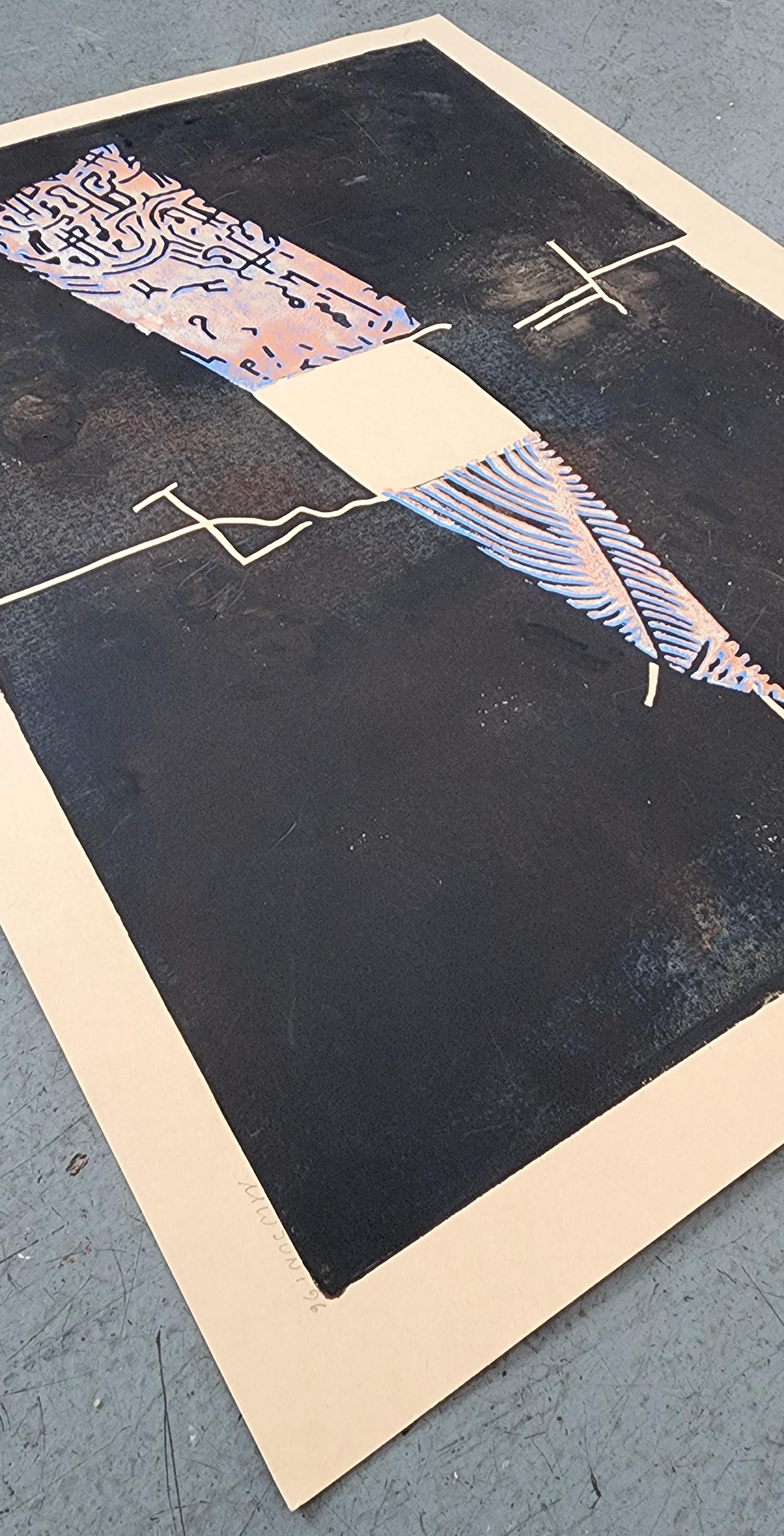 Senza titolo (Astratto, Moderno, Influenza asiatica, Linocut, ~33% OFF - TEMPO LIMITATO) in vendita 1