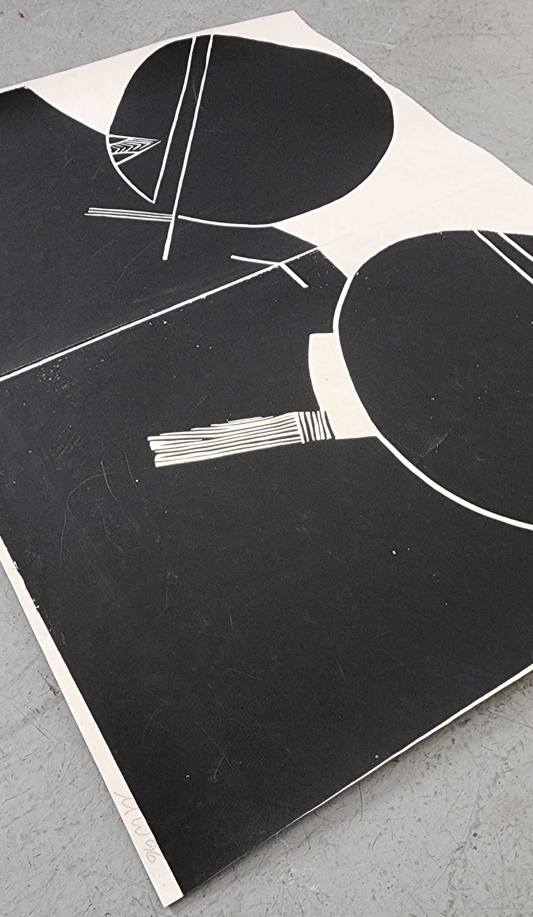 Untitled (Abstract, Modern, Black & White, Linocut, ~33% OFF - LIMITED TIME) For Sale 2