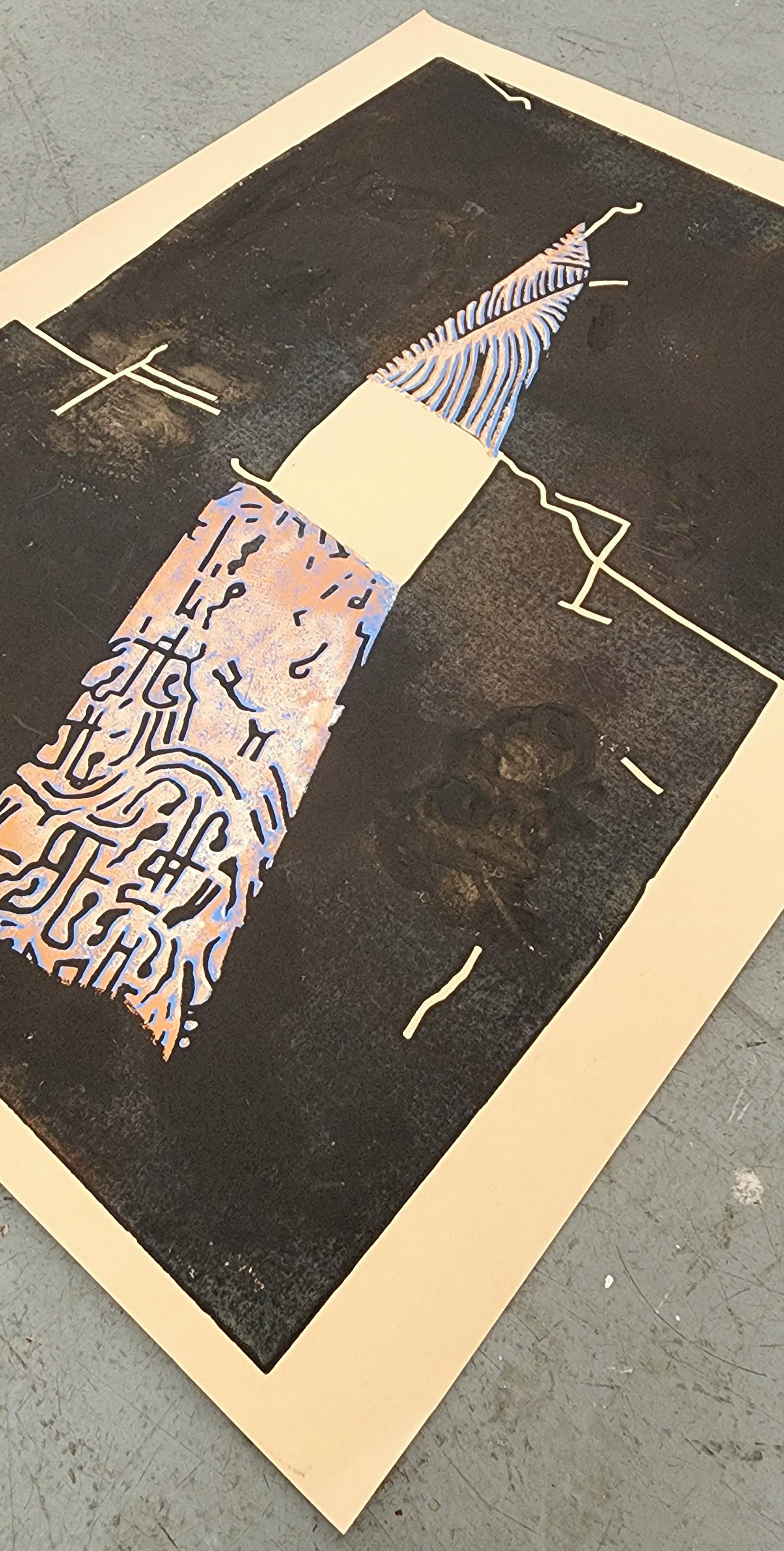 Senza titolo (Astratto, Moderno, Influenza asiatica, Linocut, ~33% OFF - TEMPO LIMITATO) in vendita 2