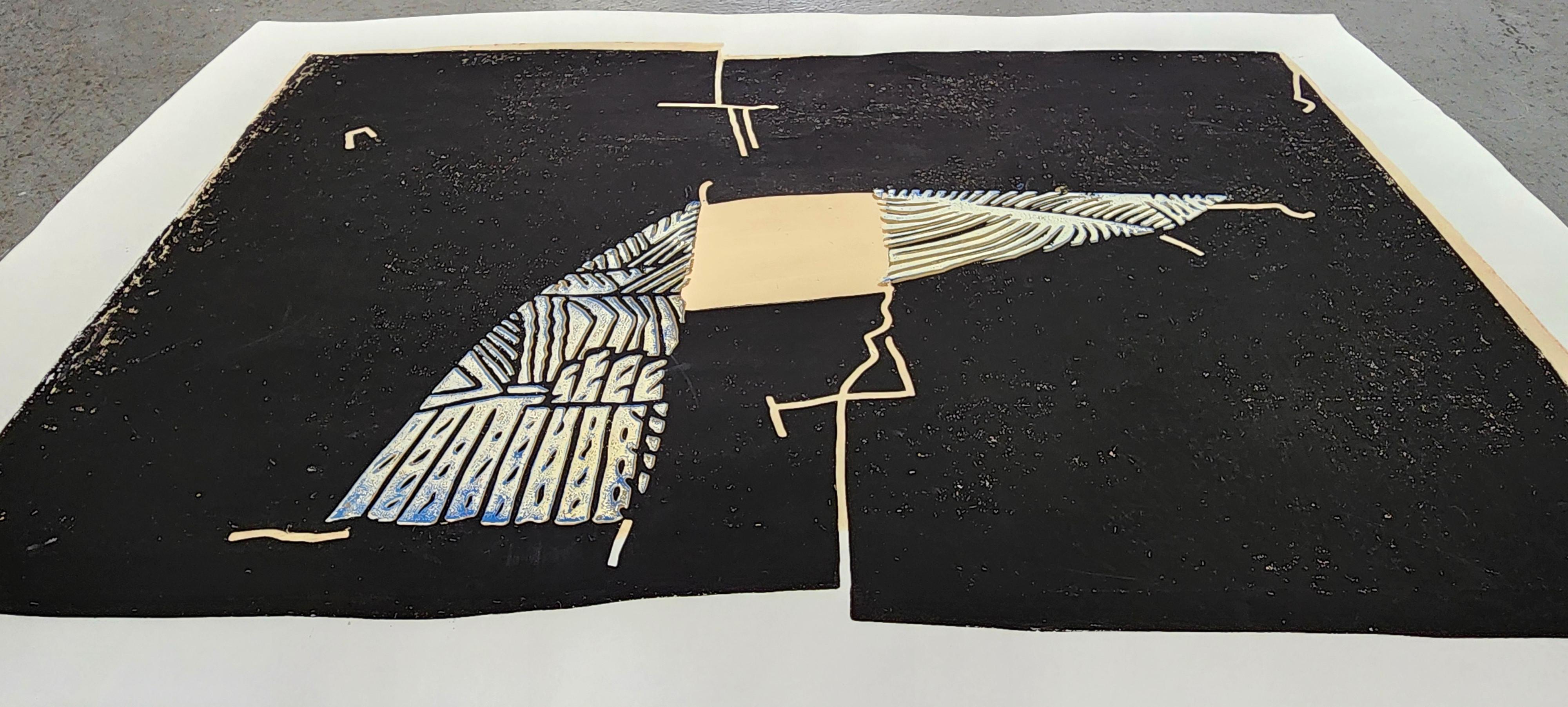 Senza titolo (Astratto, Moderno, Influenza asiatica, Linocut, ~33% OFF - TEMPO LIMITATO) in vendita 5