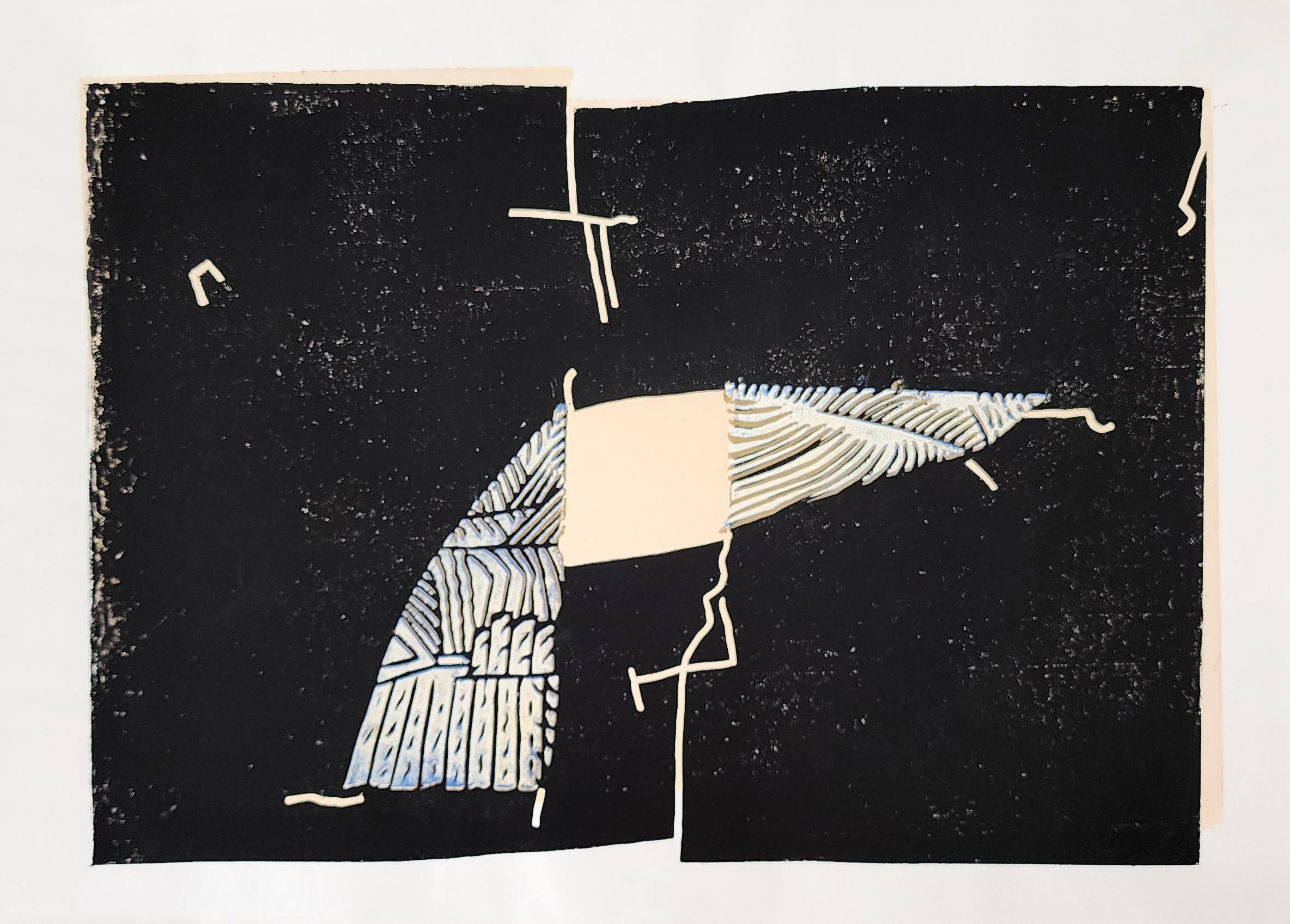 Senza titolo (Astratto, Moderno, Influenza asiatica, Linocut, ~33% OFF - TEMPO LIMITATO) - Print di Martel Wiegand