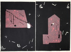 Senza titolo (Astratto, Moderno, Rosso, Nero, Linocut, ~33% OFF - TEMPO LIMITATO)