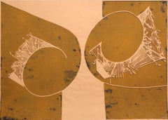 Untitled (Abstract, Modern, Beige, Brown, Linocut, ~33% OFF - LIMITED TIME)